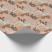 Papier Cadeau Motif de Bubble Tea Mignon (Coin)