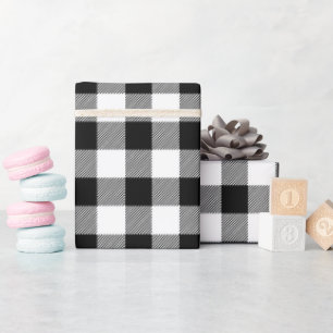 Papier Cadeau Motif de buffle classique noir et blanc