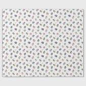 Papier Cadeau Motif de bugs colorés mignons (Plat)