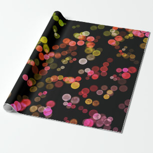 Papier Cadeau Motif de bulle Abstraite rose rouge