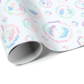 Papier Cadeau Motif de bulles de savon en pixels (Coin rond)