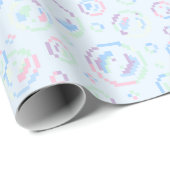Papier Cadeau Motif de bulles de savon en pixels (Coin rond)