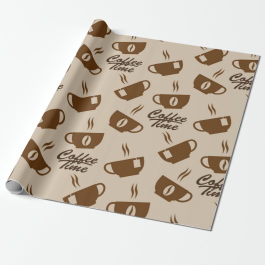Papier Cadeau Motif de café (Déroulé)
