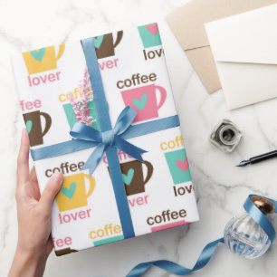 Papier Cadeau Motif de café et de beignet 