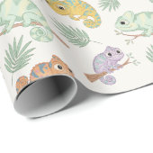 Papier Cadeau Motif de caméléon mignon (Coin rond)