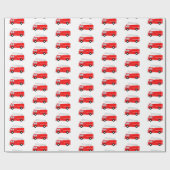 Papier Cadeau Motif de camion-feu rouge (Plat)