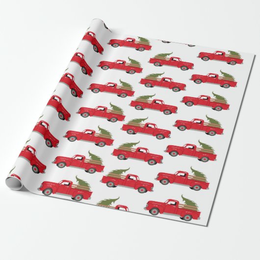 Papier Cadeau motif de camionnette de Noël (Déroulé)