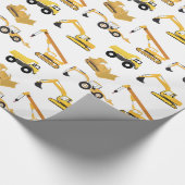 Papier Cadeau Motif de camions de construction (Coin)