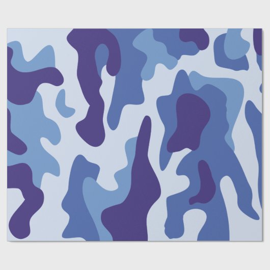 Papier Cadeau Motif de camouflage bleu (Plat)