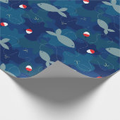 Papier Cadeau Motif de Camouflage Bleu Pêche (Coin)