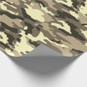 Papier Cadeau Motif de Camouflage Brown Sepia Dusty (Coin)