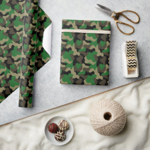 Papier Cadeau Motif de camouflage classique des bois