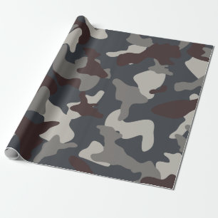 Papier Cadeau Motif de camouflage gris bleu de l'armée