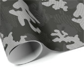 Papier Cadeau Motif de camouflage noir (Coin rond)