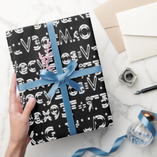 Papier Cadeau Motif de caractères de clavier artistique
