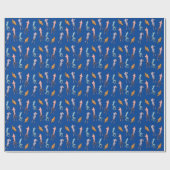 Papier Cadeau Motif de caricatures de calmar (Plat)