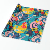 Papier Cadeau Motif de carnaval coloré (Déroulé)