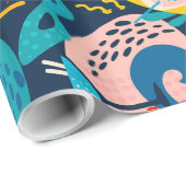 Papier Cadeau Motif de carnaval coloré (Coin rond)