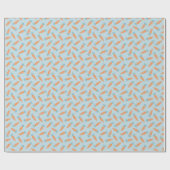 Papier Cadeau Motif de carottes mignon sur bleu clair (Plat)