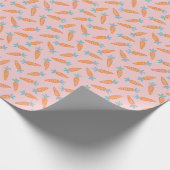 Papier Cadeau Motif de carottes mignonnes sur rose clair (Coin)