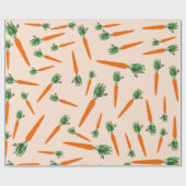 Papier Cadeau Motif de carottes orange (Plat)