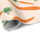 Papier Cadeau Motif de carottes orange (Coin rond)