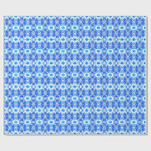 Papier Cadeau Motif de carreaux Bleu et Blanc Cobalt (Plat)