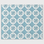 Papier Cadeau Motif de carreaux bleus marocain (Plat)