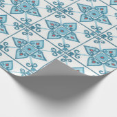Papier Cadeau Motif de carreaux bleus marocain (Coin)