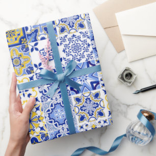 Papier Cadeau Motif de carreaux portugais