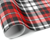 Papier Cadeau Motif de carreaux tartan à carreaux rouges noirs e (Coin rond)