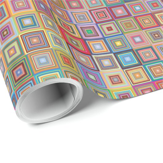 Papier Cadeau Motif de carrelage géométrique rétro (Coin rond)