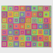 Papier Cadeau Motif de carrés (Plat)