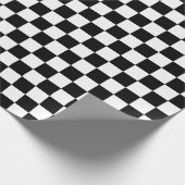 Papier Cadeau Motif de carte À damiers noir et blanc (Coin)