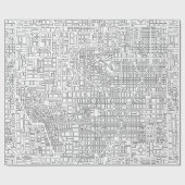 Papier Cadeau Motif de carte de ville (Plat)