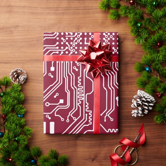 Papier Cadeau Motif de carte informatique (Cadeau de vacances)
