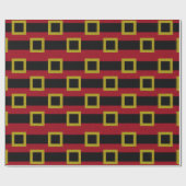 Papier Cadeau Motif de ceinture de Père Noël de parties (Plat)