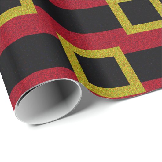 Papier Cadeau Motif de ceinture de Père Noël de parties (Coin rond)