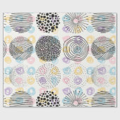 Papier Cadeau Motif de cercles faits main moderne (Plat)