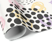 Papier Cadeau Motif de cercles faits main moderne (Coin rond)