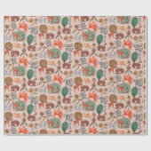 Papier Cadeau Motif de cerf de bois (Plat)