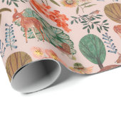 Papier Cadeau Motif de cerf de bois (Coin rond)