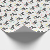 Papier Cadeau Motif de cerfs, Cerf de bébé, Boho, Fleurs, Lune (Coin)