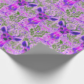 Papier Cadeau Motif de cerfs psychédéliques violets (Coin)
