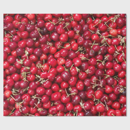 Papier Cadeau Motif de cerise douce (Plat)