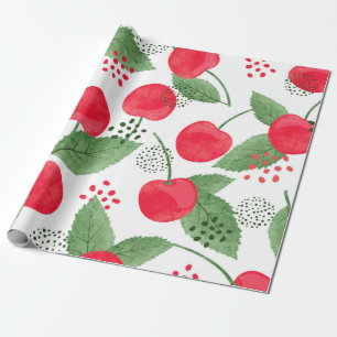 Papier Cadeau Motif de cerisier sans couture. Aiguille vintage