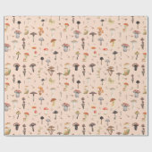 Papier Cadeau Motif de champignons (Plat)