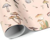 Papier Cadeau Motif de champignons (Coin rond)
