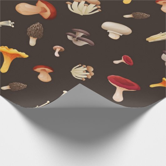 Papier Cadeau Motif de champignons (Coin)