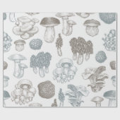 Papier Cadeau Motif de champignons (Plat)
